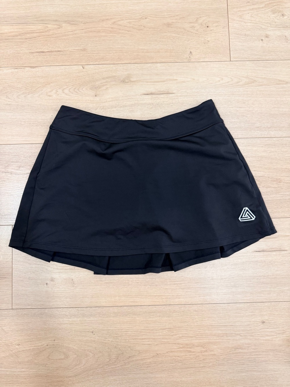 Women’s Black Tennis Skort - pleated back, flat front